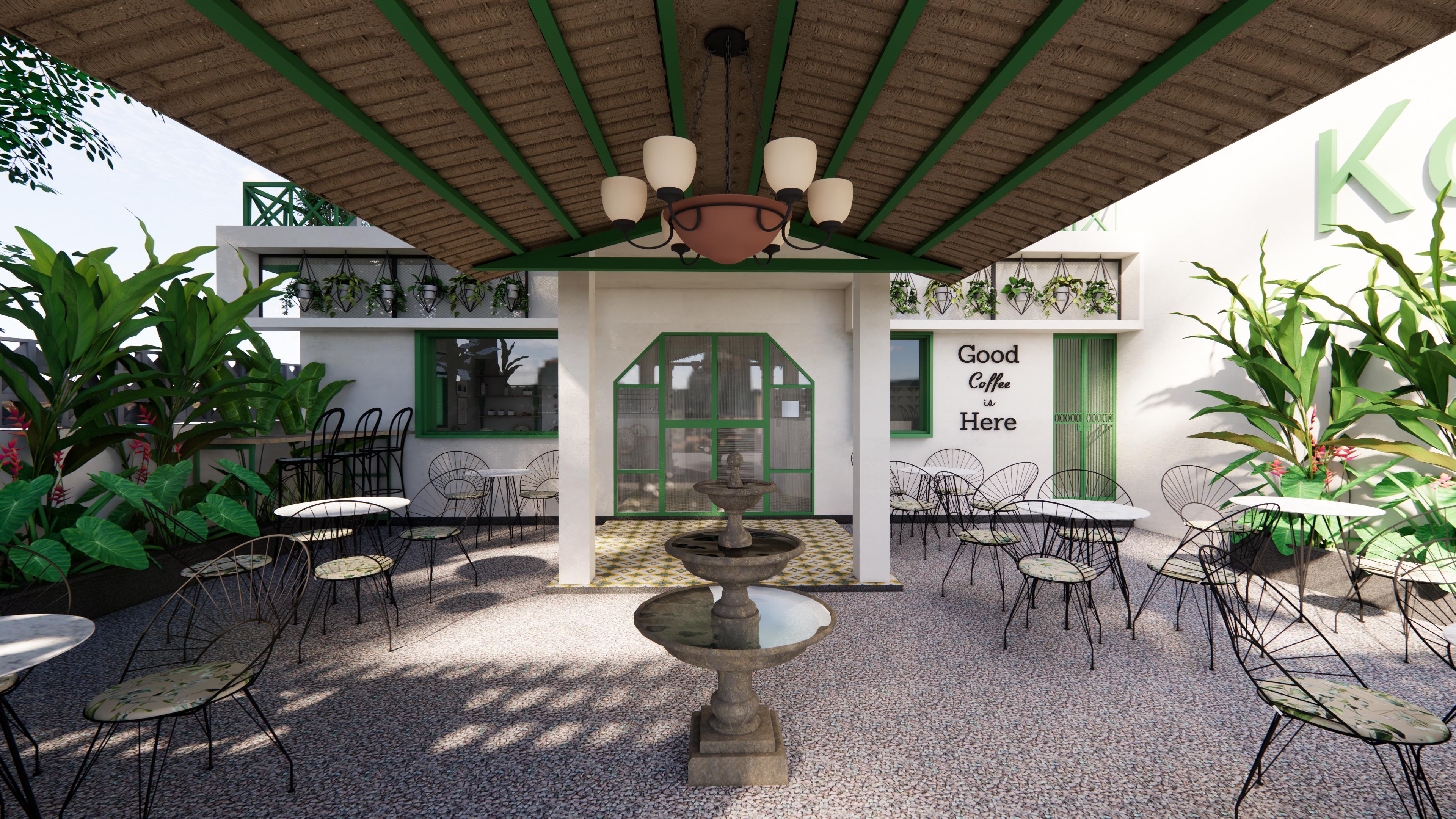 The Courtyard at KŌNA cafe in Chhindwara